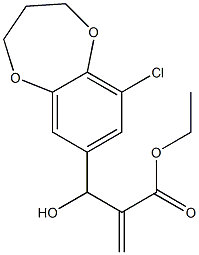 ethyl 2-[(9-chloro-3,4-dihydro-2H-1,5-benzodioxepin-7-yl)(hydroxy)methyl]prop-2-enoate Struktur