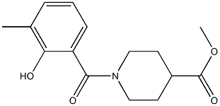 methyl 1-[(2-hydroxy-3-methylphenyl)carbonyl]piperidine-4-carboxylate Struktur