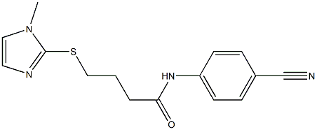 N-(4-cyanophenyl)-4-[(1-methyl-1H-imidazol-2-yl)sulfanyl]butanamide Struktur