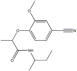 N-(butan-2-yl)-2-(4-cyano-2-methoxyphenoxy)propanamide Struktur