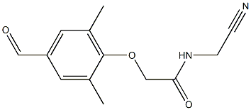 N-(cyanomethyl)-2-(4-formyl-2,6-dimethylphenoxy)acetamide Struktur