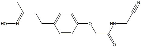 N-(cyanomethyl)-2-{4-[(3E)-3-(hydroxyimino)butyl]phenoxy}acetamide Struktur