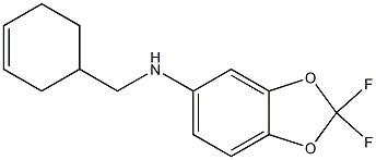 N-(cyclohex-3-en-1-ylmethyl)-2,2-difluoro-2H-1,3-benzodioxol-5-amine Struktur