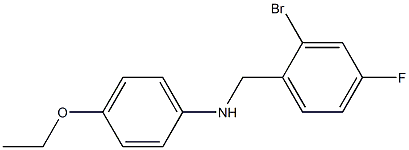 N-[(2-bromo-4-fluorophenyl)methyl]-4-ethoxyaniline Struktur