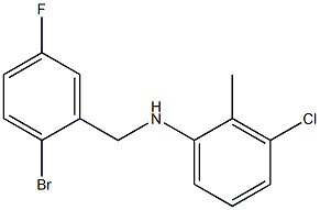 N-[(2-bromo-5-fluorophenyl)methyl]-3-chloro-2-methylaniline Struktur