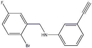 N-[(2-bromo-5-fluorophenyl)methyl]-3-ethynylaniline Struktur