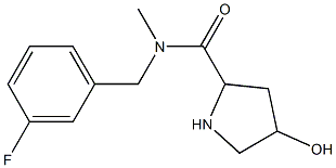 N-[(3-fluorophenyl)methyl]-4-hydroxy-N-methylpyrrolidine-2-carboxamide Struktur