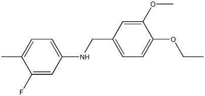 N-[(4-ethoxy-3-methoxyphenyl)methyl]-3-fluoro-4-methylaniline Struktur