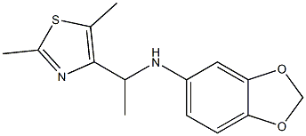 N-[1-(2,5-dimethyl-1,3-thiazol-4-yl)ethyl]-2H-1,3-benzodioxol-5-amine Struktur