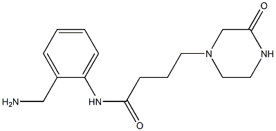 N-[2-(aminomethyl)phenyl]-4-(3-oxopiperazin-1-yl)butanamide Struktur