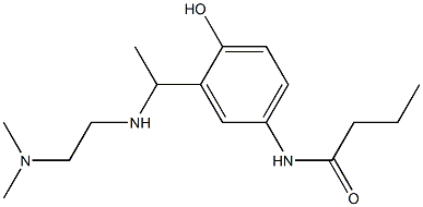 N-[3-(1-{[2-(dimethylamino)ethyl]amino}ethyl)-4-hydroxyphenyl]butanamide Struktur