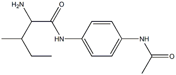 N-[4-(acetylamino)phenyl]-2-amino-3-methylpentanamide Struktur