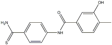 N-[4-(aminocarbonothioyl)phenyl]-3-hydroxy-4-methylbenzamide Struktur