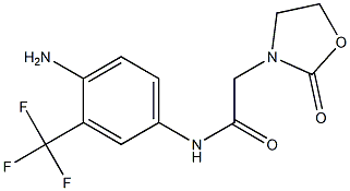 N-[4-amino-3-(trifluoromethyl)phenyl]-2-(2-oxo-1,3-oxazolidin-3-yl)acetamide Struktur