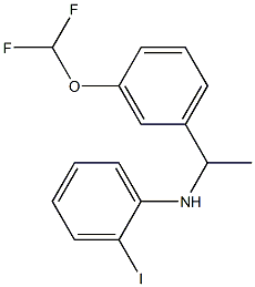 N-{1-[3-(difluoromethoxy)phenyl]ethyl}-2-iodoaniline Struktur