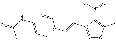 N-{4-[(E)-2-(5-methyl-4-nitroisoxazol-3-yl)vinyl]phenyl}acetamide Struktur