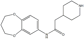 N-3,4-dihydro-2H-1,5-benzodioxepin-7-yl-2-piperidin-4-ylacetamide Struktur