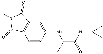 N-cyclopropyl-2-[(2-methyl-1,3-dioxo-2,3-dihydro-1H-isoindol-5-yl)amino]propanamide Struktur