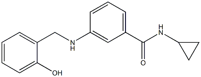 N-cyclopropyl-3-{[(2-hydroxyphenyl)methyl]amino}benzamide Struktur