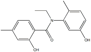 N-ethyl-2-hydroxy-N-(5-hydroxy-2-methylphenyl)-4-methylbenzamide Struktur