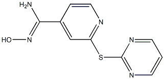 N'-hydroxy-2-(pyrimidin-2-ylsulfanyl)pyridine-4-carboximidamide Struktur