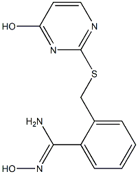 N'-hydroxy-2-{[(4-hydroxypyrimidin-2-yl)sulfanyl]methyl}benzene-1-carboximidamide Struktur