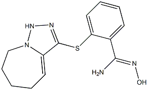 N'-hydroxy-2-{5H,6H,7H,8H,9H-[1,2,4]triazolo[3,4-a]azepin-3-ylsulfanyl}benzene-1-carboximidamide Struktur