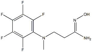 N'-hydroxy-3-[methyl(2,3,4,5,6-pentafluorophenyl)amino]propanimidamide Struktur