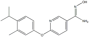 N'-hydroxy-6-[3-methyl-4-(propan-2-yl)phenoxy]pyridine-3-carboximidamide Struktur