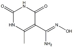 N'-hydroxy-6-methyl-2,4-dioxo-1,2,3,4-tetrahydropyrimidine-5-carboximidamide Struktur