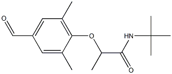 N-tert-butyl-2-(4-formyl-2,6-dimethylphenoxy)propanamide Struktur