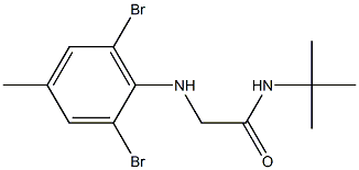 N-tert-butyl-2-[(2,6-dibromo-4-methylphenyl)amino]acetamide Struktur