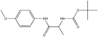 tert-butyl 2-[(4-methoxyphenyl)amino]-1-methyl-2-oxoethylcarbamate Struktur