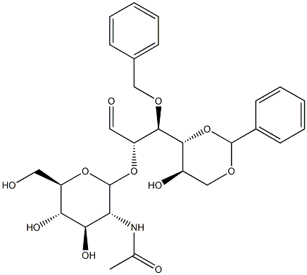 2-O-(2-Acetamido-2-deoxy--D-glucopyranosyl)-3-O-benzyl-4,6-O-benzylidene-D-mannose Struktur