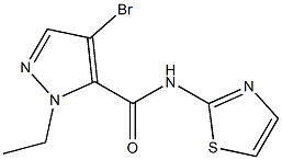 4-bromo-1-ethyl-N-(1,3-thiazol-2-yl)-1H-pyrazole-5-carboxamide Struktur