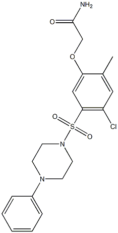 2-{4-chloro-2-methyl-5-[(4-phenyl-1-piperazinyl)sulfonyl]phenoxy}acetamide Struktur