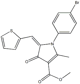 methyl 1-(4-bromophenyl)-2-methyl-4-oxo-5-(2-thienylmethylene)-4,5-dihydro-1H-pyrrole-3-carboxylate Struktur