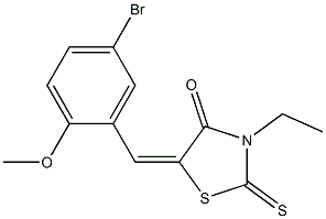 5-(5-bromo-2-methoxybenzylidene)-3-ethyl-2-thioxo-1,3-thiazolidin-4-one Struktur