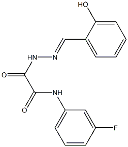 N-(3-fluorophenyl)-2-[2-(2-hydroxybenzylidene)hydrazino]-2-oxoacetamide Struktur