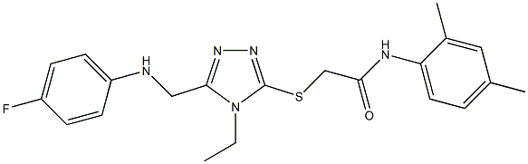 N-(2,4-dimethylphenyl)-2-({4-ethyl-5-[(4-fluoroanilino)methyl]-4H-1,2,4-triazol-3-yl}sulfanyl)acetamide Struktur