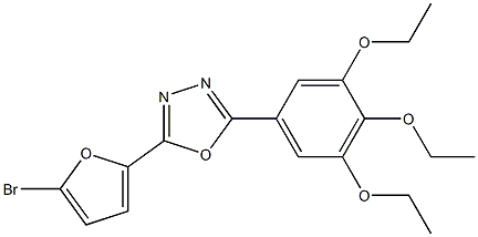 2-(5-bromo-2-furyl)-5-(3,4,5-triethoxyphenyl)-1,3,4-oxadiazole Struktur