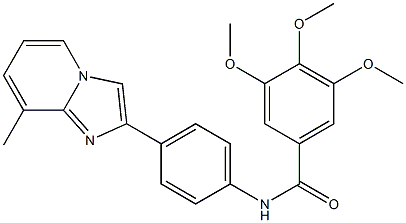 3,4,5-trimethoxy-N-[4-(8-methylimidazo[1,2-a]pyridin-2-yl)phenyl]benzamide Struktur