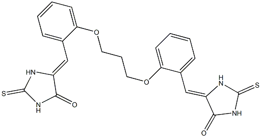 5-[2-(3-{2-[(5-oxo-2-thioxo-4-imidazolidinylidene)methyl]phenoxy}propoxy)benzylidene]-2-thioxo-4-imidazolidinone Struktur