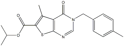 isopropyl 5-methyl-3-(4-methylbenzyl)-4-oxo-3,4-dihydrothieno[2,3-d]pyrimidine-6-carboxylate Struktur