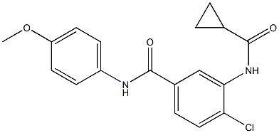 4-chloro-3-[(cyclopropylcarbonyl)amino]-N-(4-methoxyphenyl)benzamide Struktur