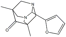 2-(2-furyl)-5,7-dimethyl-1,3-diazatricyclo[3.3.1.1~3,7~]decan-6-one Struktur