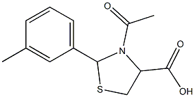 3-acetyl-2-(3-methylphenyl)-1,3-thiazolidine-4-carboxylic acid Struktur