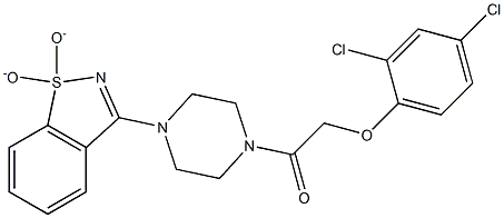 2,4-dichlorophenyl 2-[4-(1,1-dioxido-1,2-benzisothiazol-3-yl)-1-piperazinyl]-2-oxoethyl ether Struktur