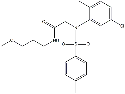 2-{5-chloro-2-methyl[(4-methylphenyl)sulfonyl]anilino}-N-(3-methoxypropyl)acetamide Struktur