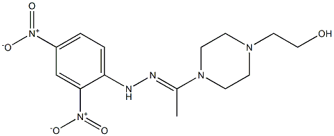 2-[4-(N-{2,4-bisnitrophenyl}ethanehydrazonoyl)-1-piperazinyl]ethanol Struktur